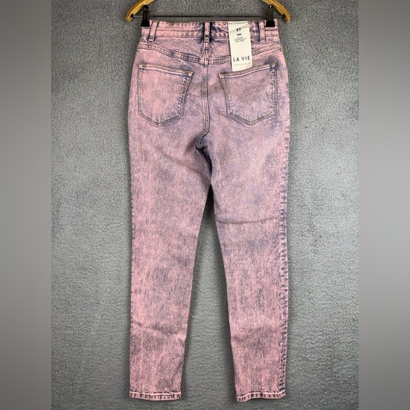 Rebecca Taylor La Vie Jeans Ines Womens 27 Pink Acid High Rise Slim Straight NEW - Picture 4 of 14